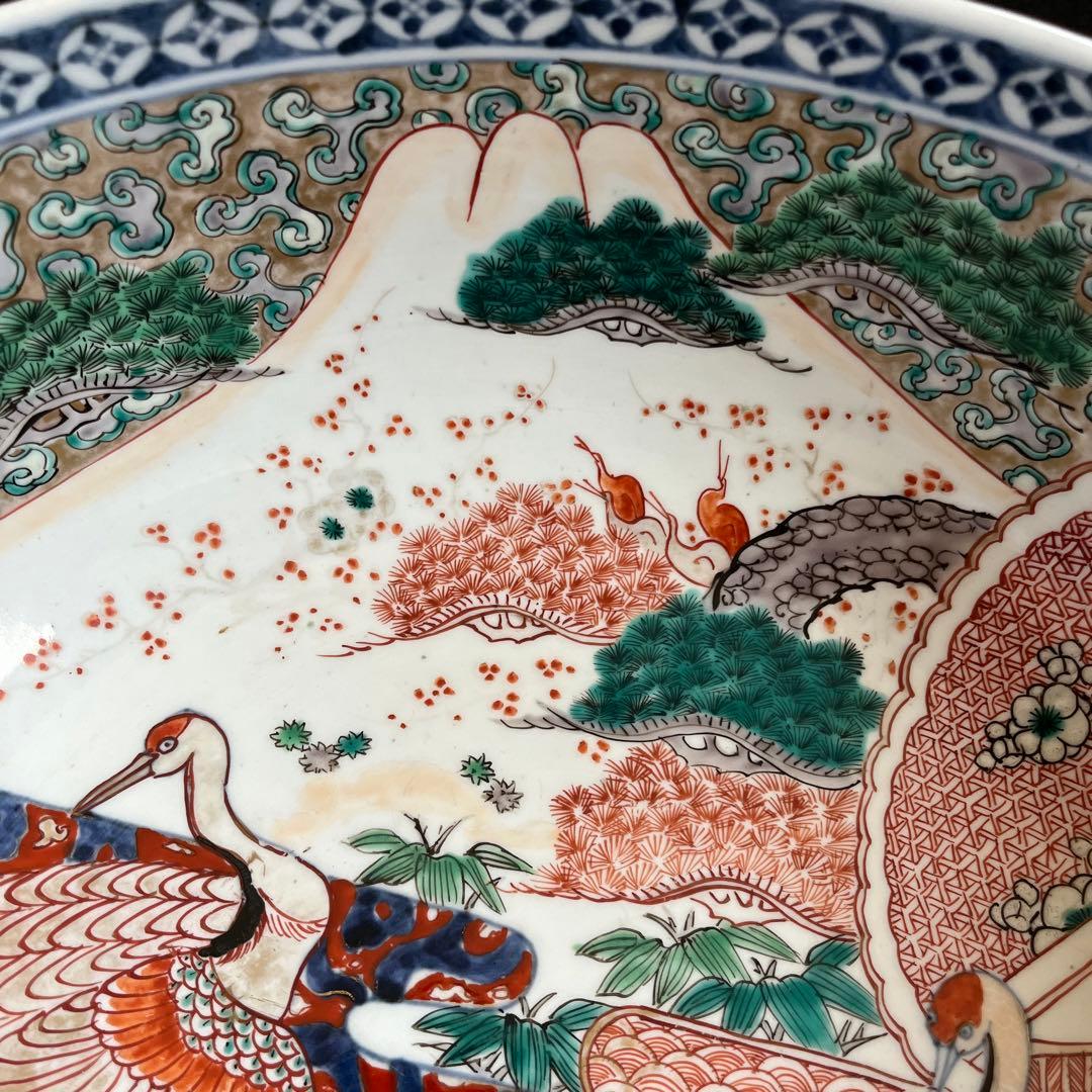 江戸時代　有田焼　古伊万里　錦手　金彩赤絵　『特大』 ‼️大鉢　直径37cm