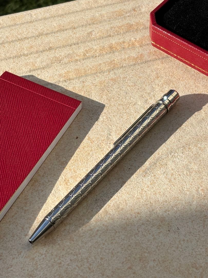 『箱・保証書付き』サントス ドゥ カルティエ　ボールペン　パラジウムフィニッシュ