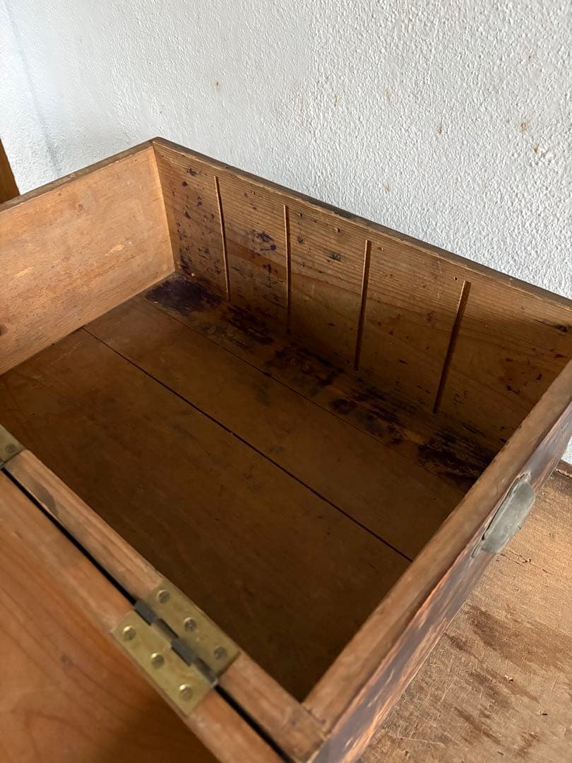 蓋付き木箱　古道具　アンティーク　収納箱