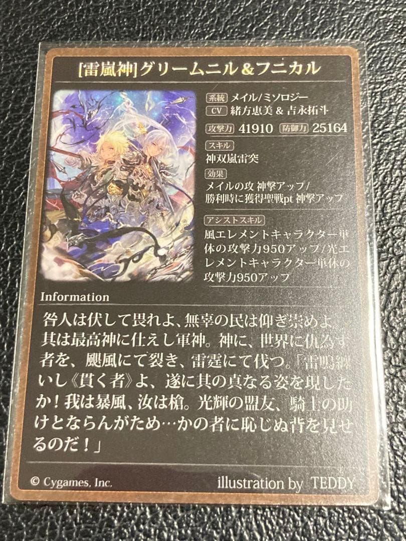 [雷嵐神]グリームニル＆フニカル 神撃のバハムート レジェンダリーカード