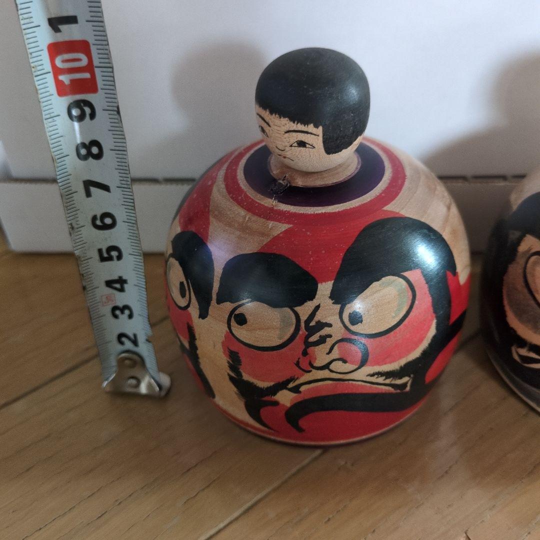 中古品/こけし/津軽系/長谷川健三/達磨/2体セット/民藝