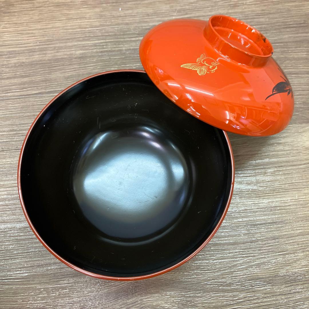 E-1 昭和40年 日本専売公社 記念品 漆器 吸物椀 6客セット 当時物