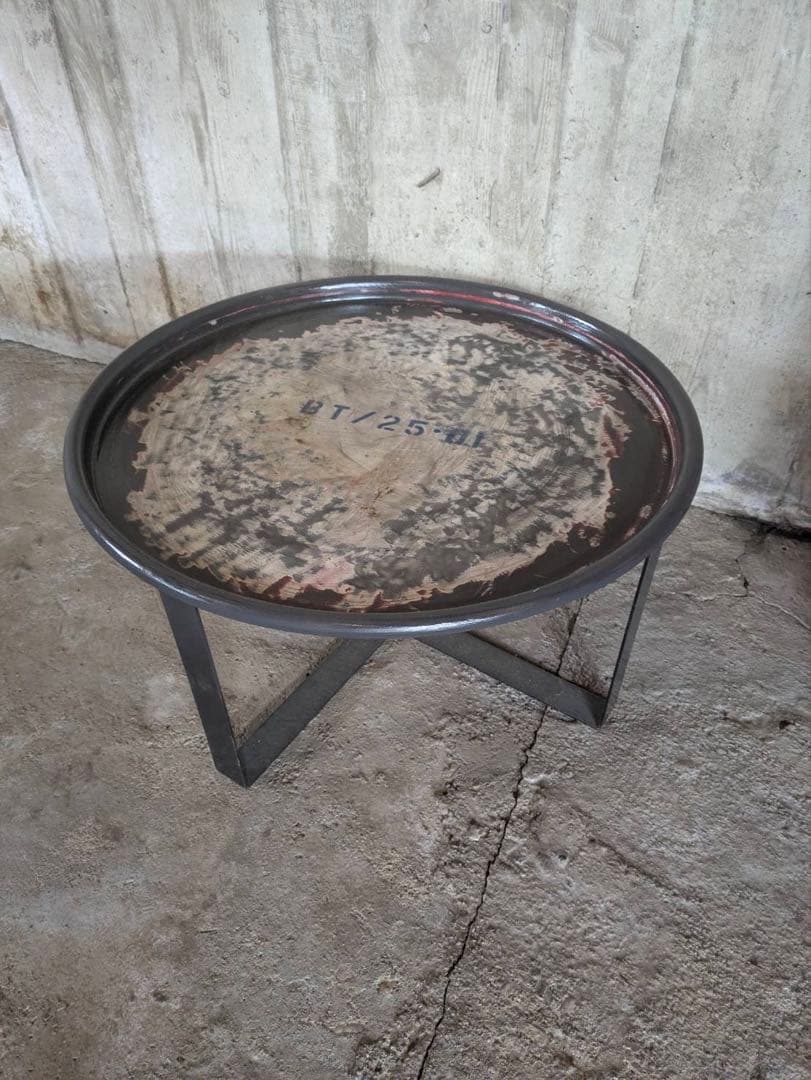 ドラム缶　ビンテージ加工　ローテーブル
