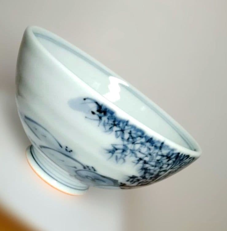 ☆ 清水焼 京焼 染付飯茶碗