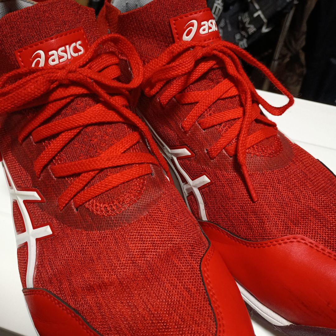 ASICS レッド スニーカー 安全靴