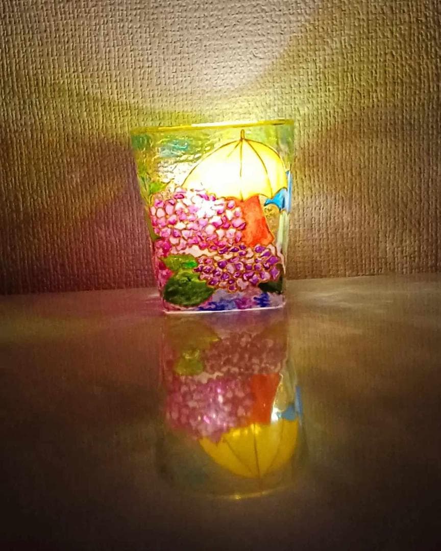春 紫陽花のキャンドルホルダー