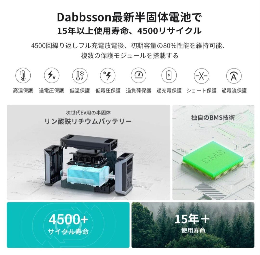 安全性の高い ポータブル電源 Dabbsson DBS1400pro ダブソン