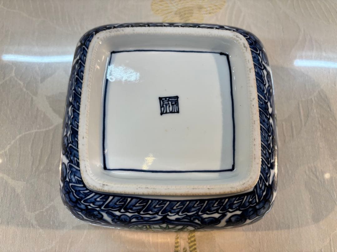 京焼清水焼 京泉窯 四君子正角菓子鉢