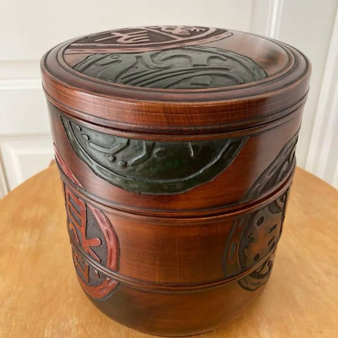 烏城彫 丸重 三段重 重箱 漆器 ⭐︎