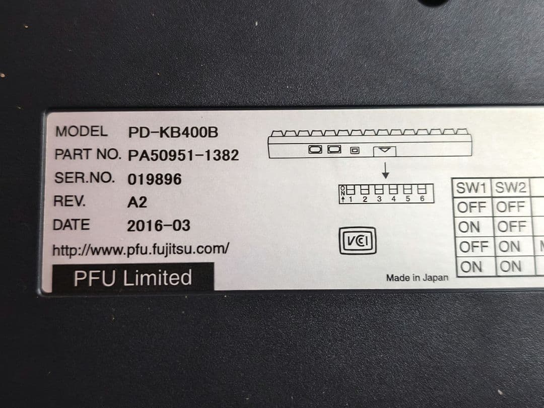 キーボード PFU happy hacking keyboard PD-KB400B
