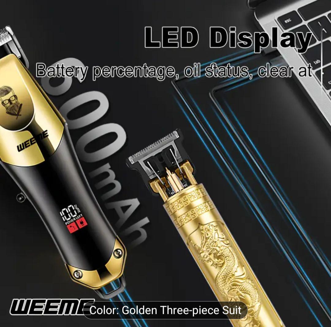 WEEME ゴールド メンズ電動ヘアーセット 3点セット