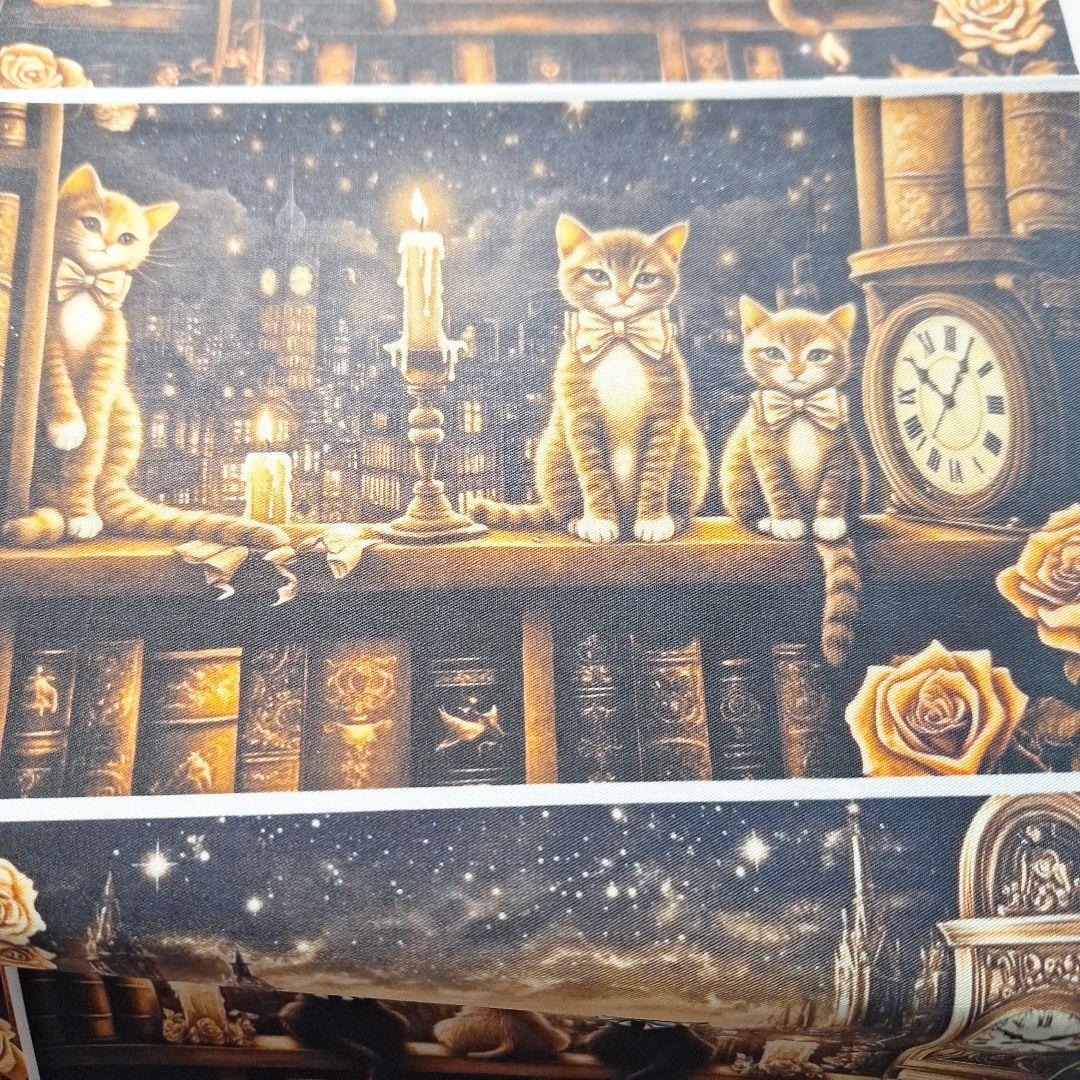 おしゃれなねこパネル生地　ハンドメイド