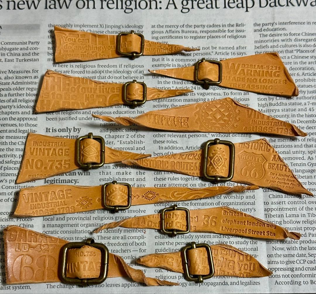 No.575 革タグ レザータグ 刻印タグ ハンドメイド