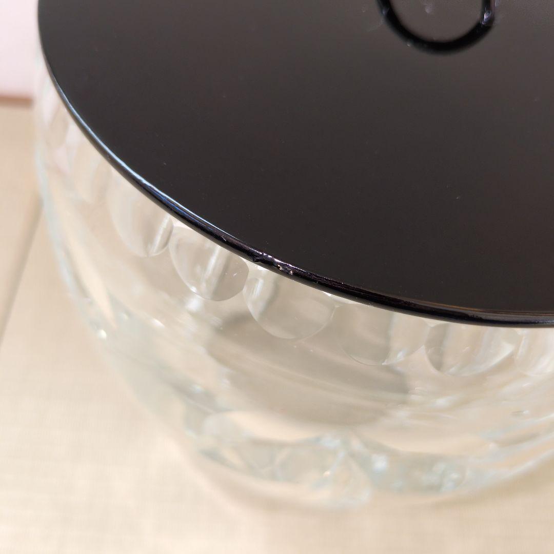 茶道具　ガラス水指　 葉模様