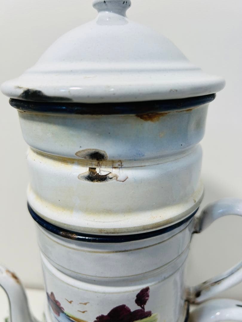 風車デザインの陶器コーヒーポット