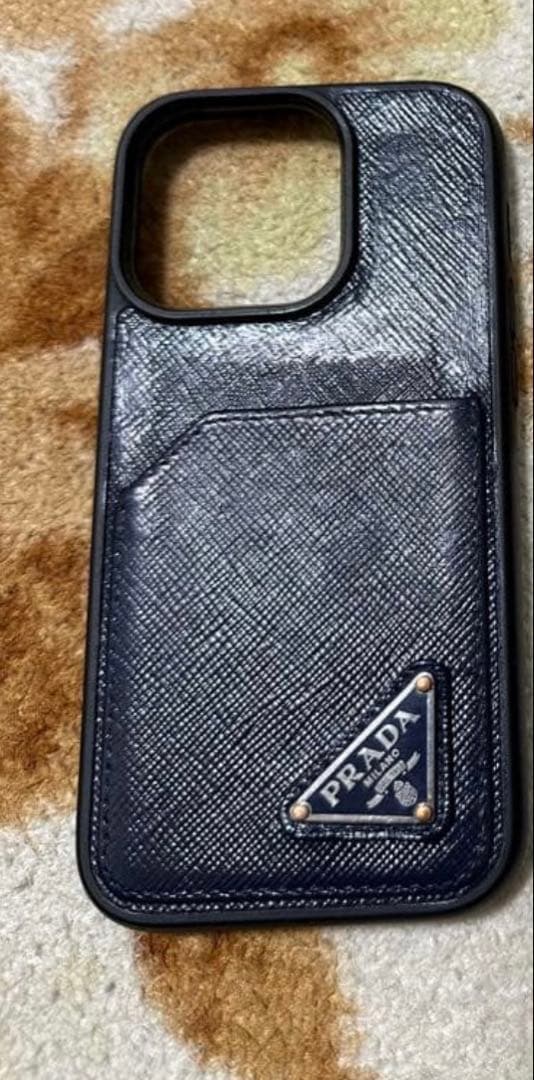PRADA レザー iPhoneケース ネイビー