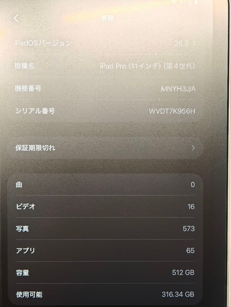 ipad pro 11インチ 第4世代 M2 512GB cellular