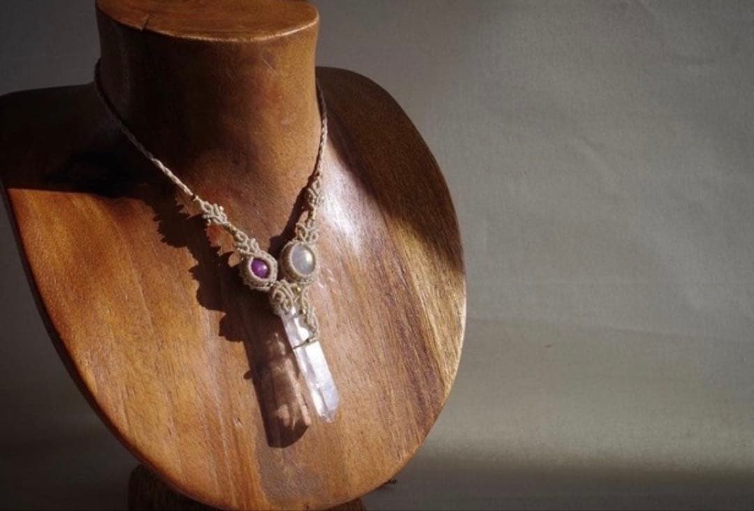 ネックレス・ペンダント Rainbow Moonstone x Star Ruby Necklace