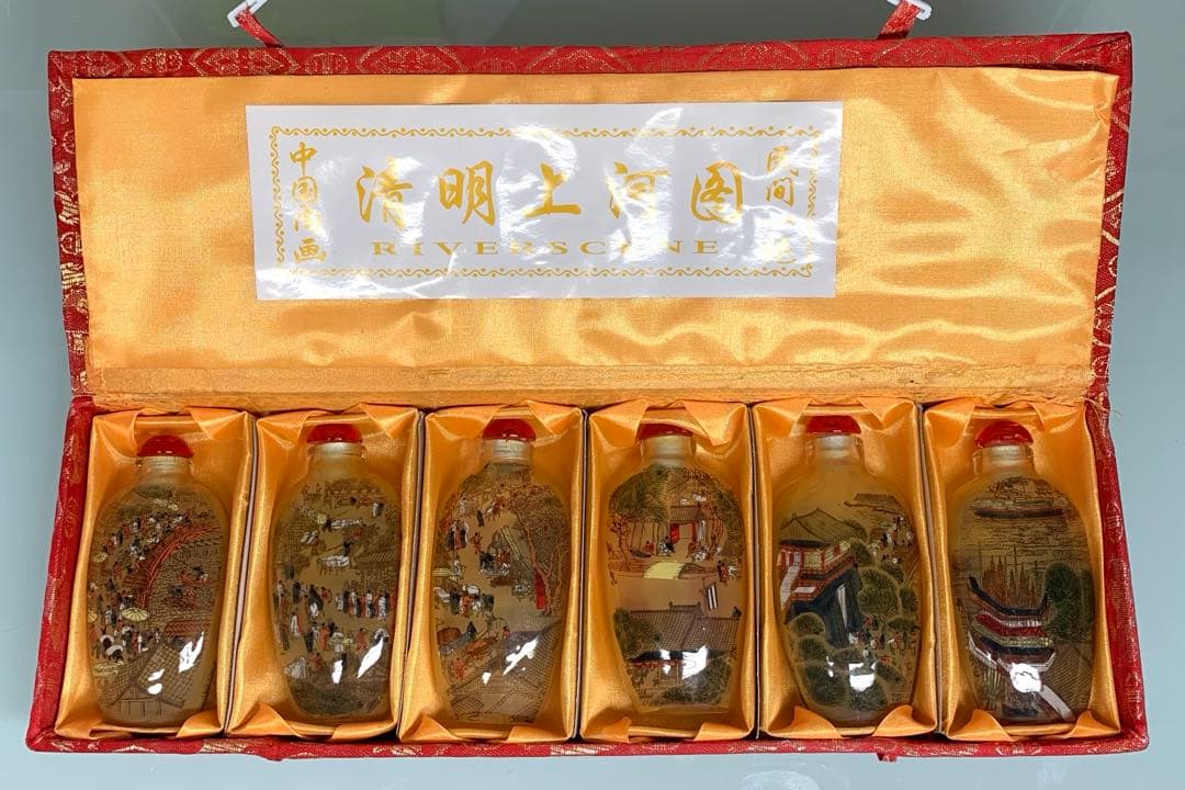 内絵鼻煙壺　清明上河図　紅樓夢・金陵十二金釵 　2セット12点　インテリア