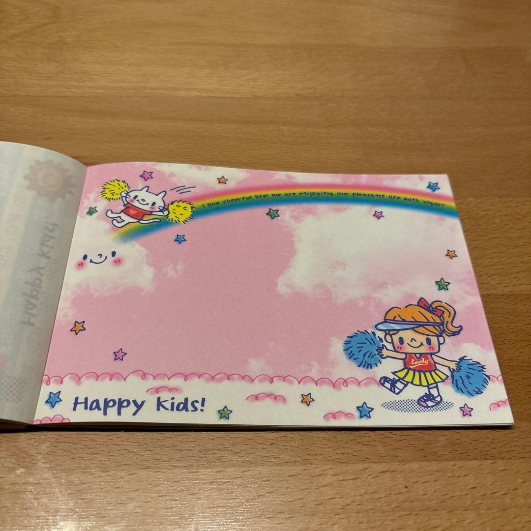 Happy kids! 4柄メモ 平成レトロ メモ帳 ミニメモ レター 手紙