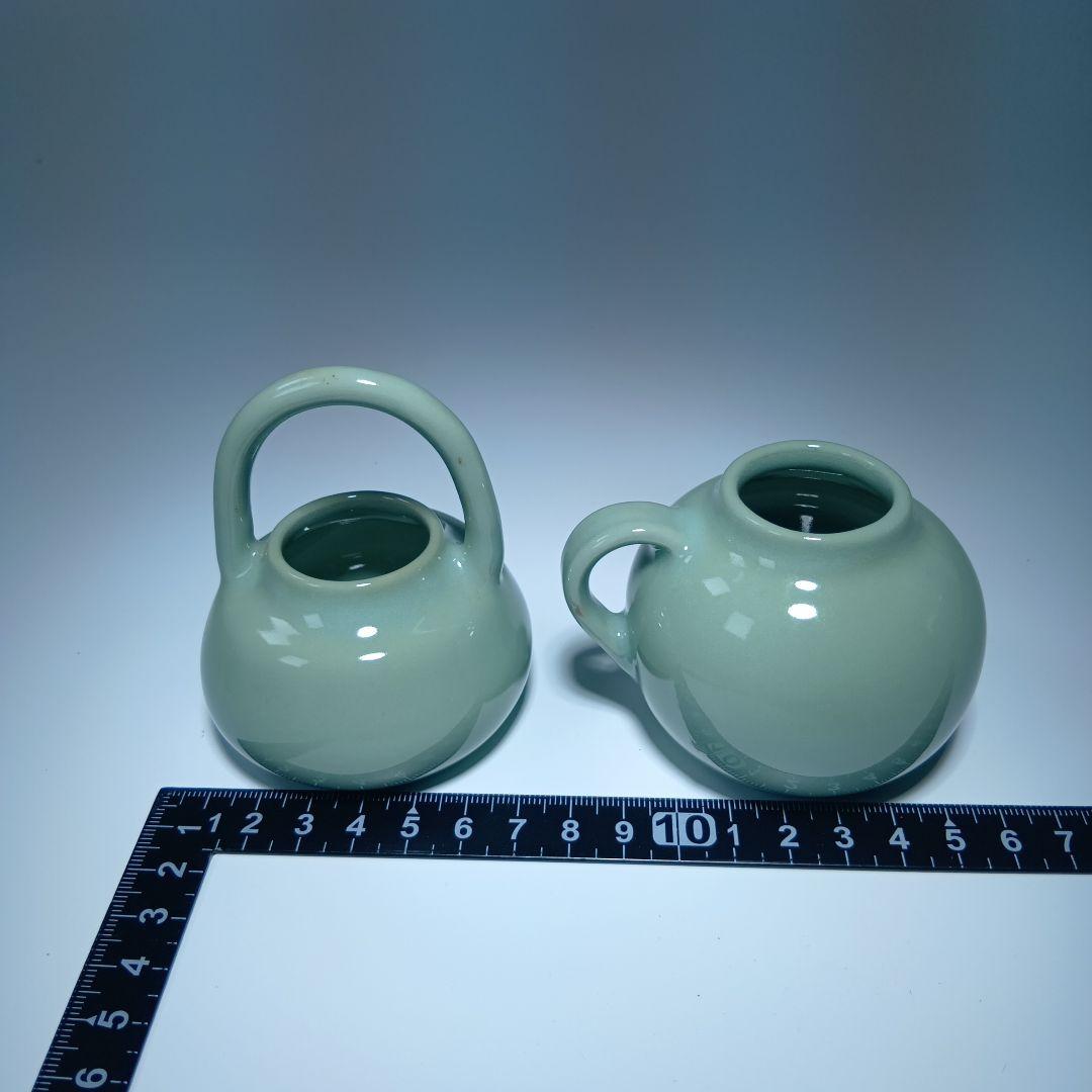 値下げ茶道具　青磁四滴茶入　共箱