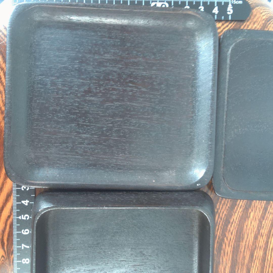 骨董６ 唐木？ 中国？木製円形茶道具 蓋付き 約10cm