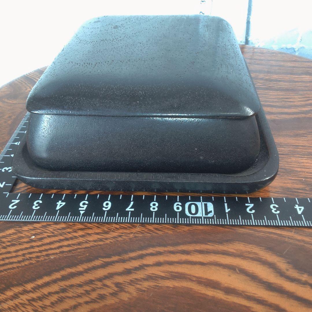 骨董６ 唐木？ 中国？木製円形茶道具 蓋付き 約10cm