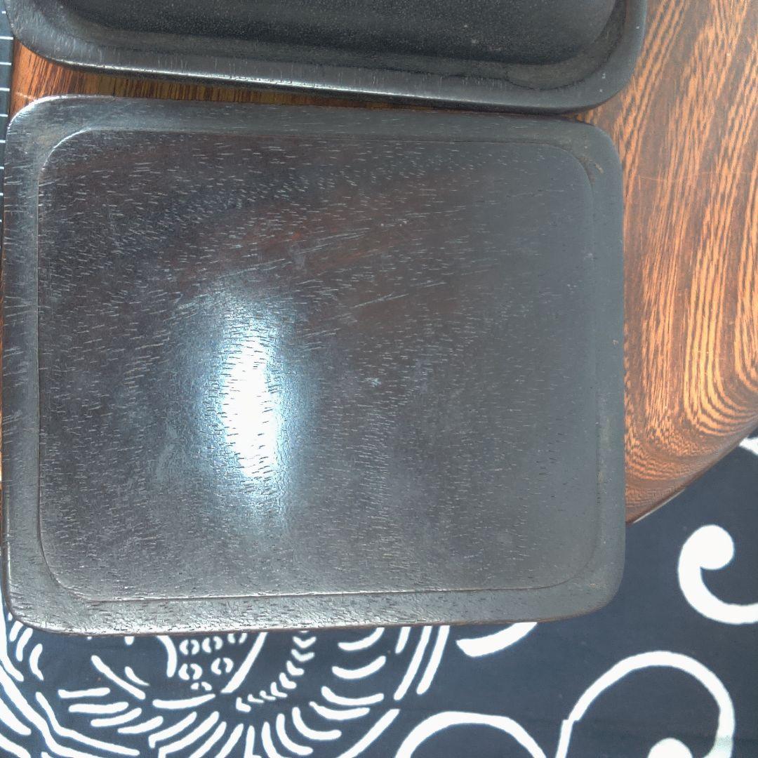 骨董６ 唐木？ 中国？木製円形茶道具 蓋付き 約10cm