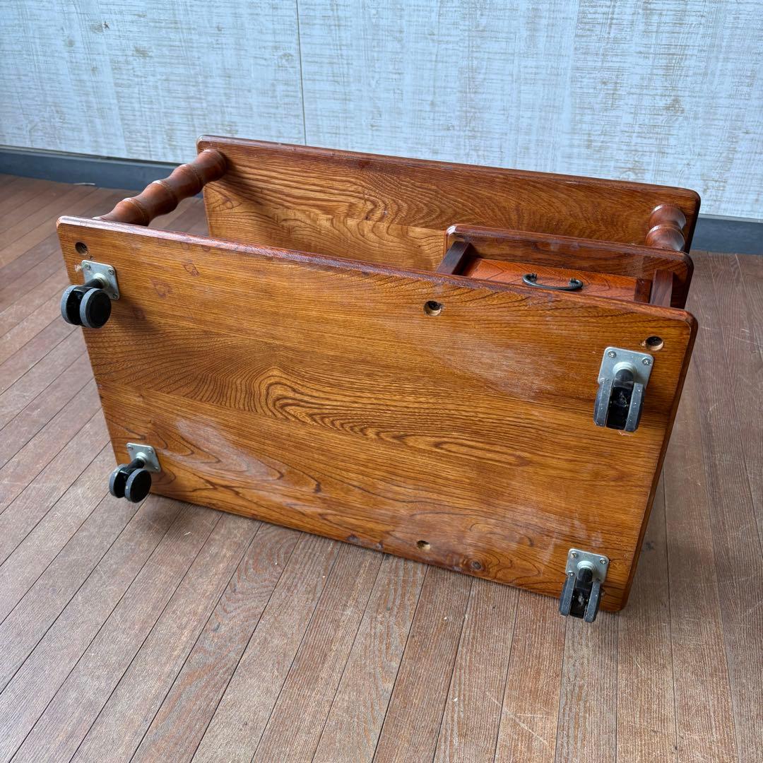 昭和レトロ Vanaco お座敷ワゴン 木製 ポットワゴン 茶器ワゴンキャスター