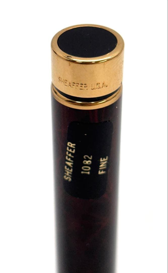 ①SHEAFFER 万年筆　１４ｋ　585　シェーファー　USA 赤系