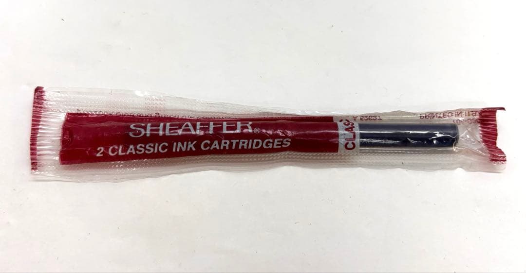 ①SHEAFFER 万年筆　１４ｋ　585　シェーファー　USA 赤系