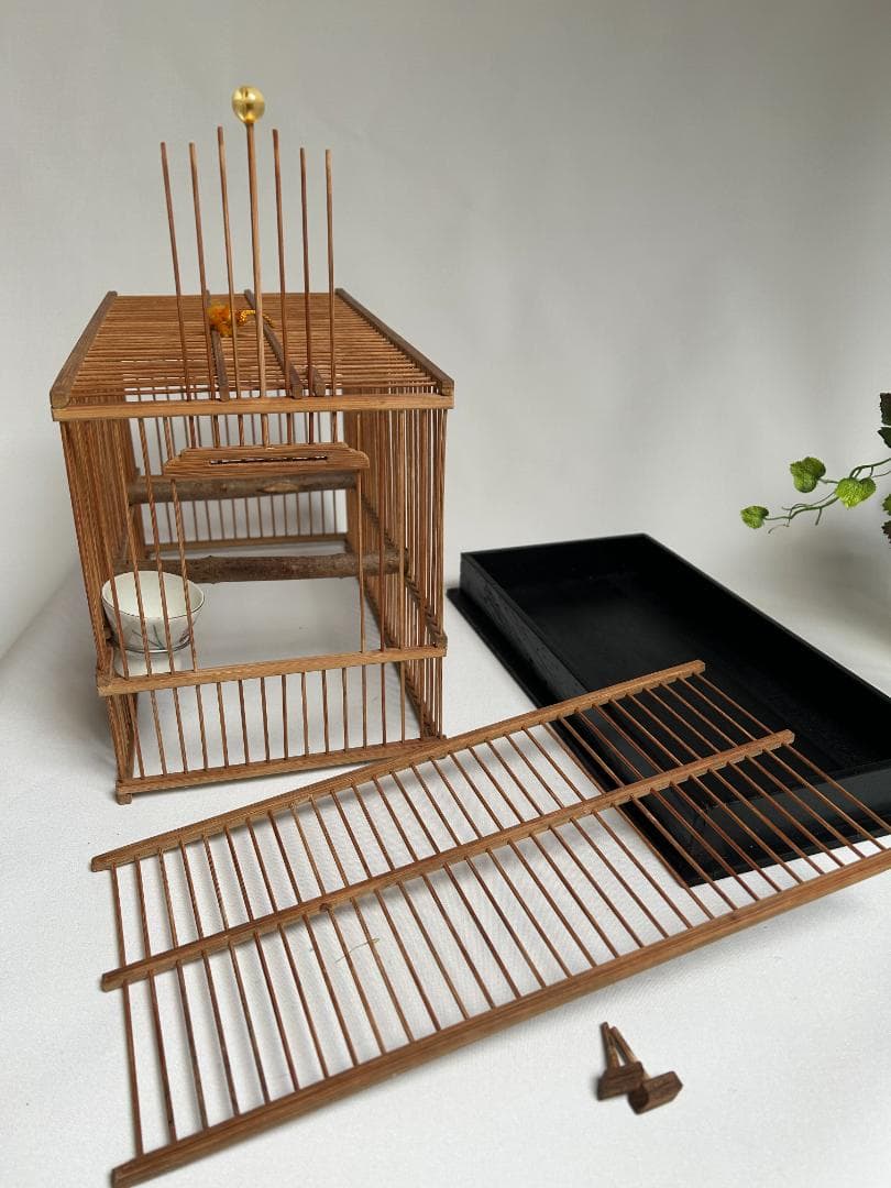 美品！木製中型鳥かご　インテリア