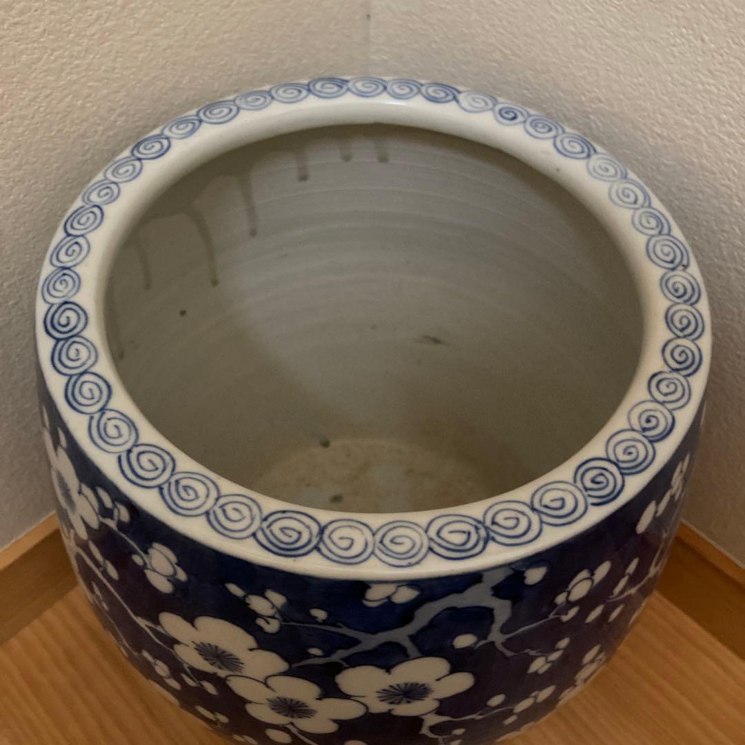 値下げ⭐️呉須　梅の花　火鉢　磁器　陶器