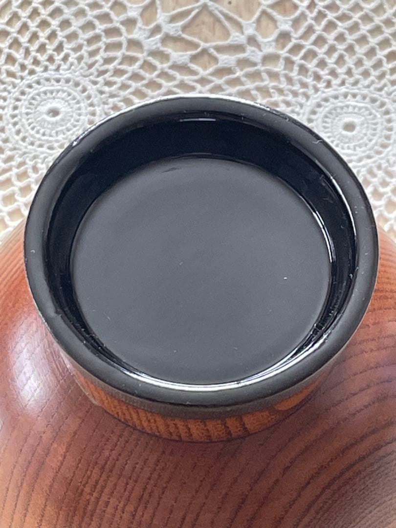高台付きの椀　天然木　漆器