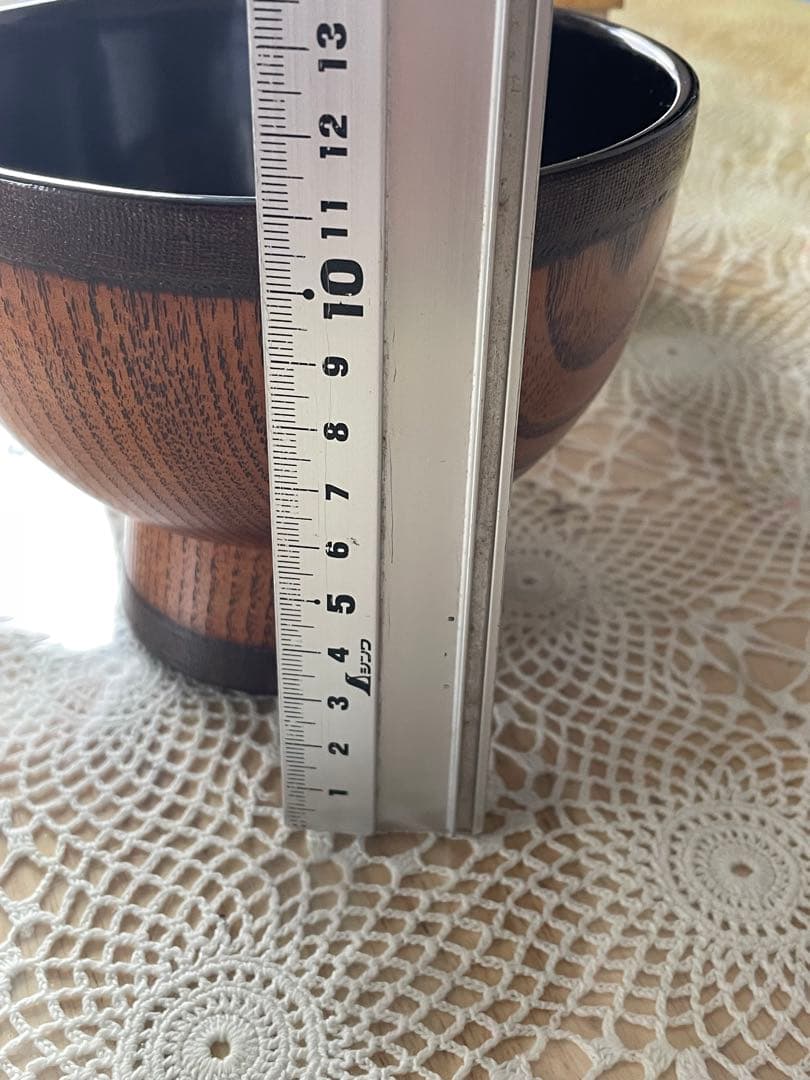 高台付きの椀　天然木　漆器