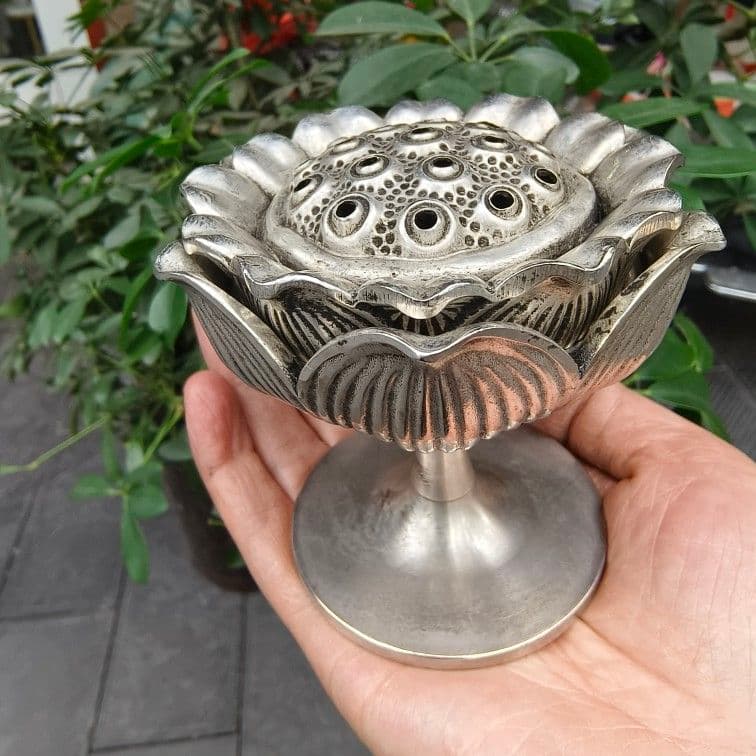 銅製 香炉 宝蓮灯薫香炉 蓮華香炉 茶道具 香道具 装飾品 工芸品 置物