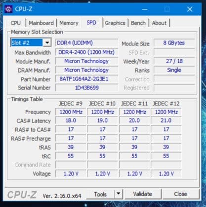 Crucial 8GBx2(16gb) DDR4-2400 UDIMM メモリ