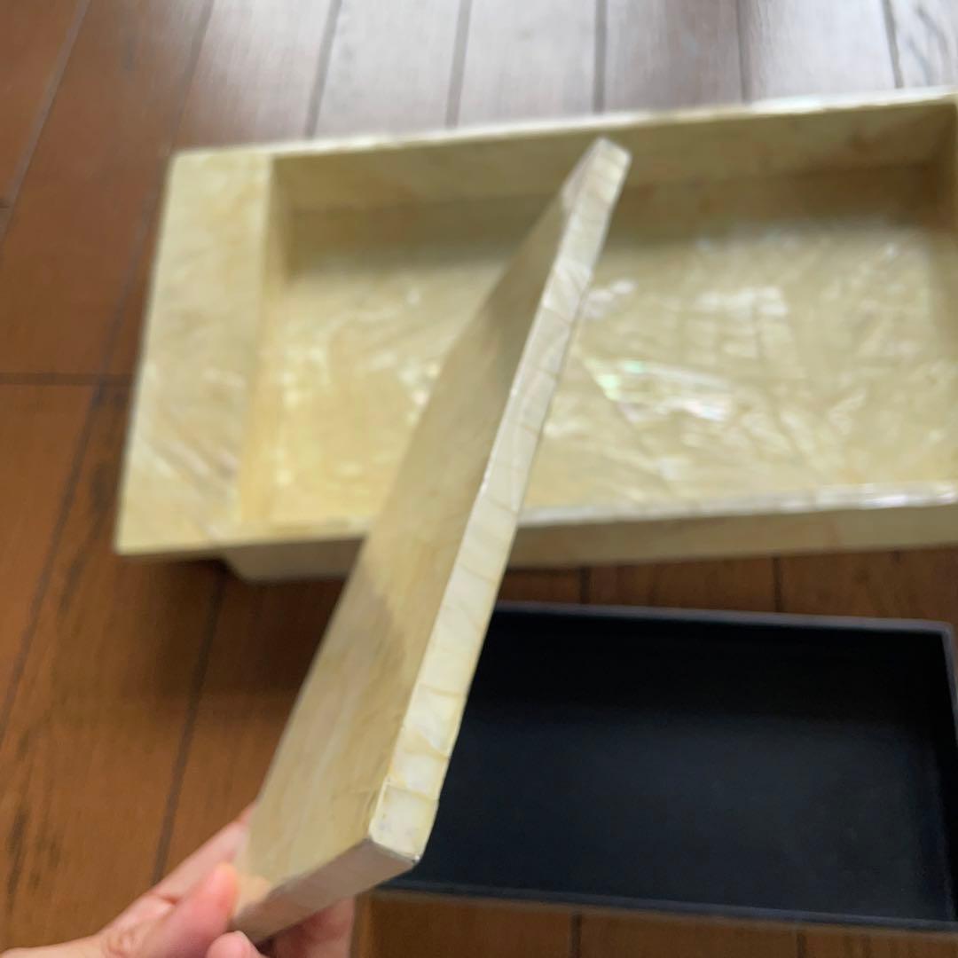 ベトナム製・シェルのお盆と小物入れのセット・USED・未使用品