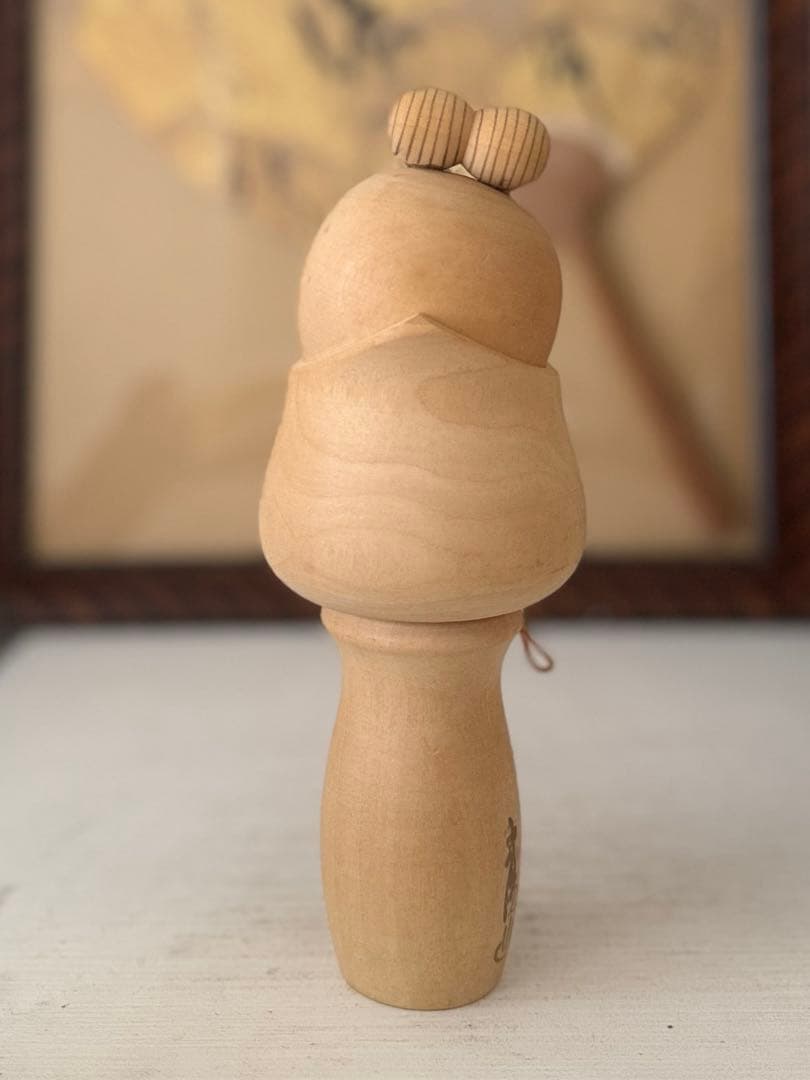 (希少)創作こけし「はにかみ」約20cm 20cm青木章 作