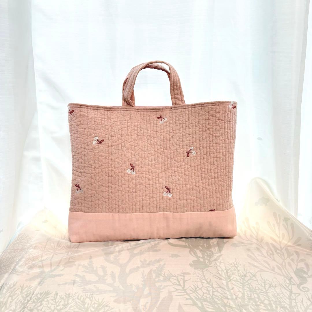 【Candy】レッスンバッグ＆上履き袋＆体操服袋〈刺繍ヌビ〉さくらんぼ