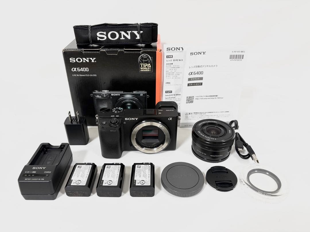 美品【SC:1,999回】 SONY α6400 16-50mm バッテリー3個