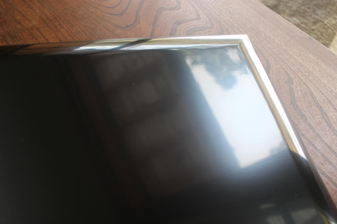 三谷吾一作！上質黒漆に極上手羽鶴沈金の映える長方膳（検輪島塗お盆お膳長方盆