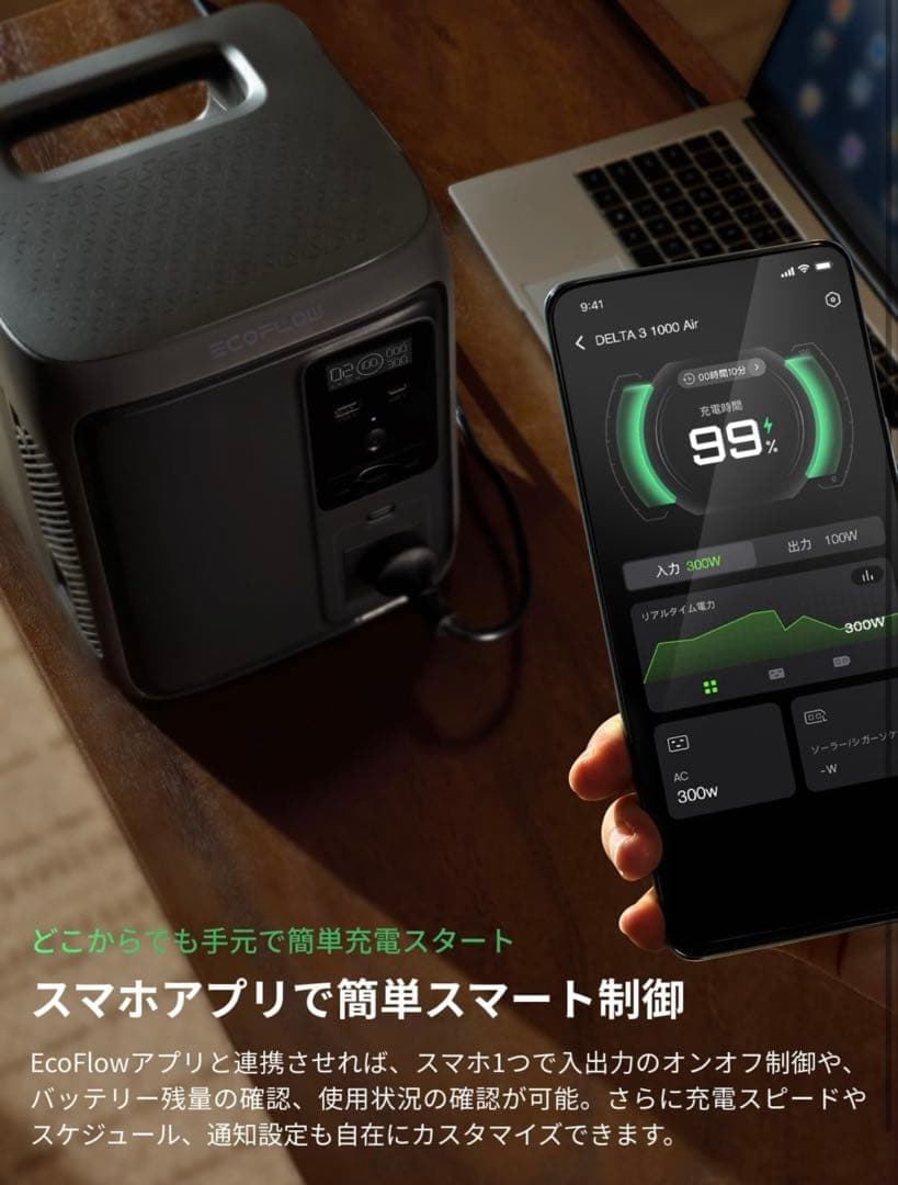 ECOFLOWエコフローDELTA3 1000 Air ポータブル電源