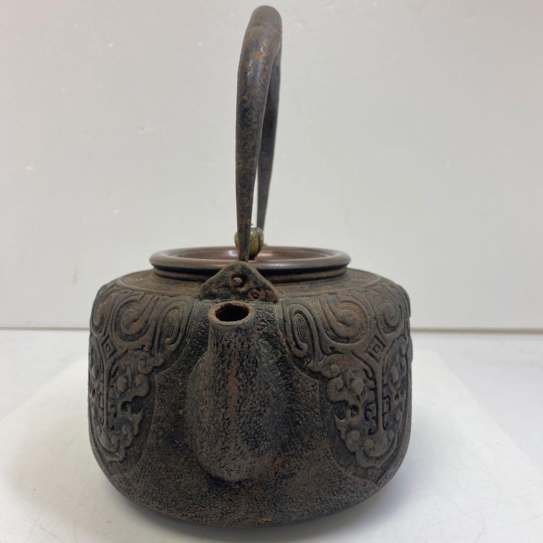 龍文堂　在銘　底に印銘　彫金鉄瓶　トヒチカ　2462g 東S8-0407☆2F