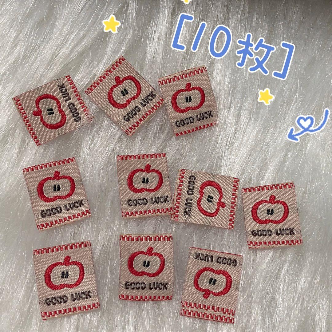 502 ￼ミニりんごちゃん￼　刺繍タグ＊10枚　ピスネーム　ラスト1点