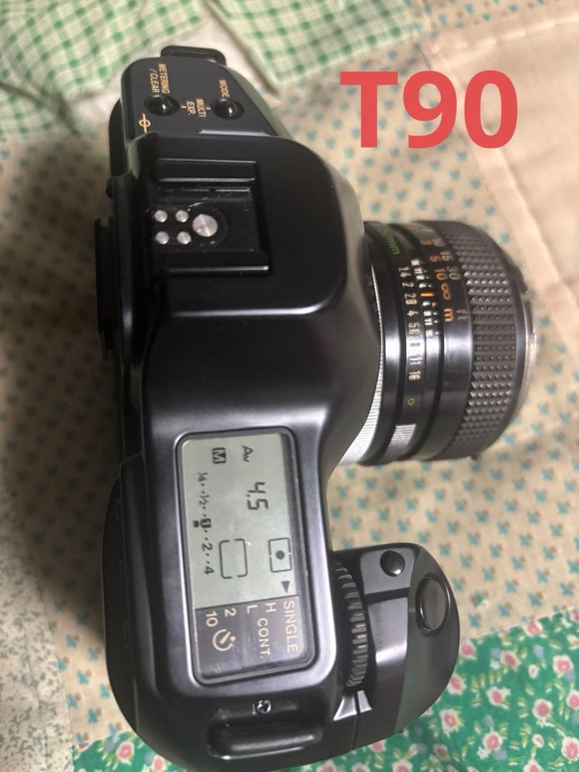 canonフィルムカメラT70とT90、レンズ×4本ジャンクで