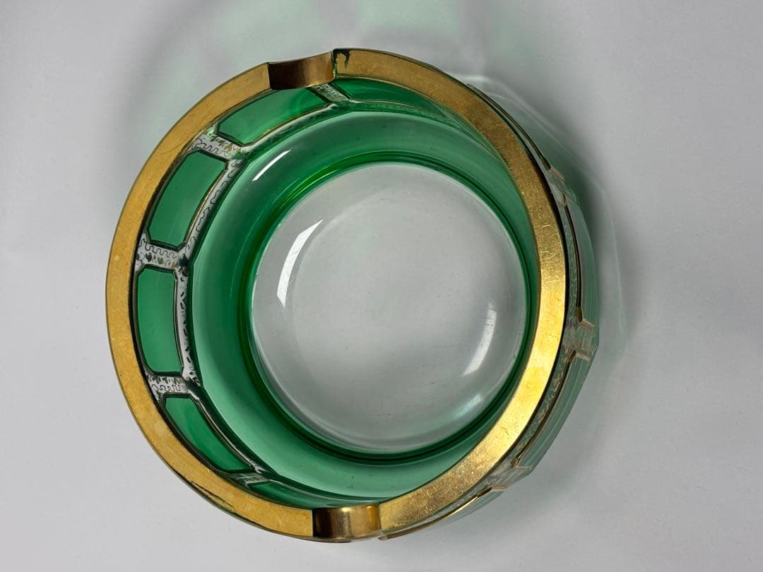 未使用品 モーゼル ボヘミアン エメラルドグリーン ゴールド 灰皿