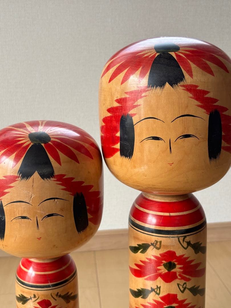 特大 みちのくこけし 仙台 佐藤賢一 昭和の作品 2体セット