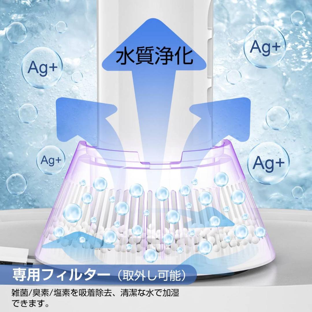 3段階ミスト調節 超音波加湿器 抗菌カートリッジ付き
