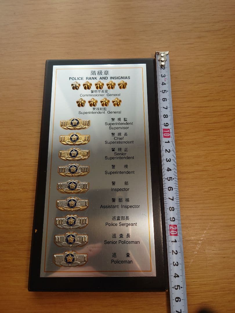 コレクション Japanese Police Rank Insignia Plaque